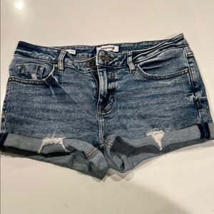 Vigoss Blue Jean Shorts Distressed Cuffed Hem